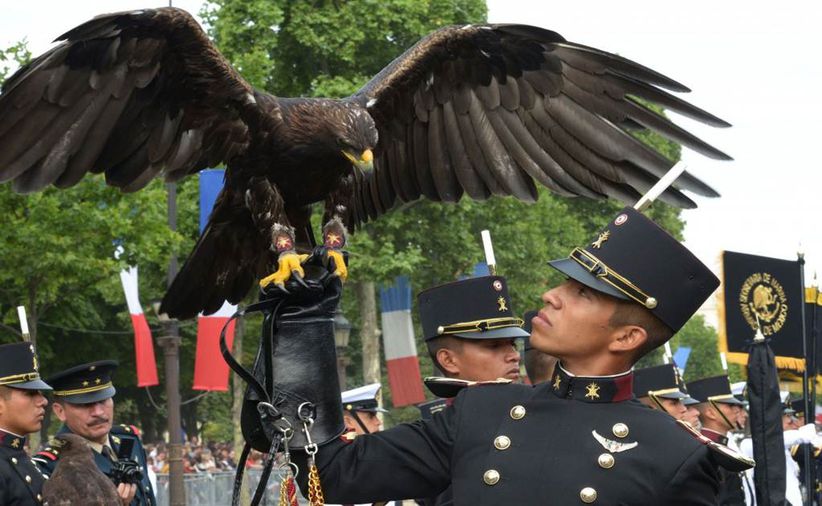 Desfilan “Águilas” mexicanas en Francia | El Universal