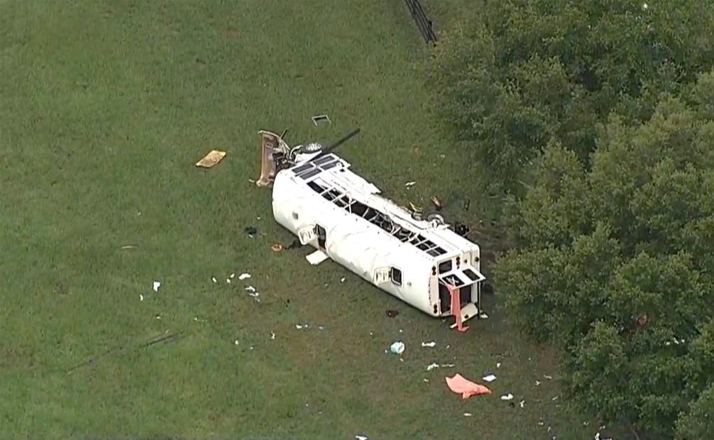 Accidente automovilístico en Florida en el que se reportaron trabajadores mexicanos involucrados. Foto: AP