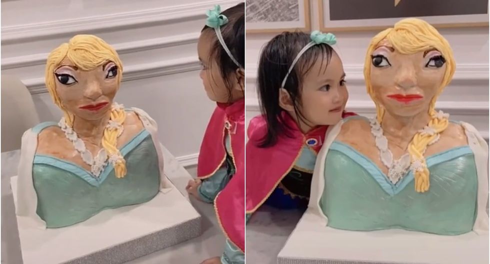 Video viral: Esta fue la reacción de una niña al ver su pastel mal hecho de  'Frozen