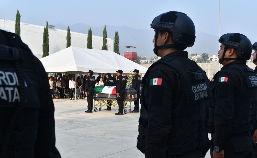 Despiden con honores de cuerpo presente a policía de Tamaulipas. Foto: Especial