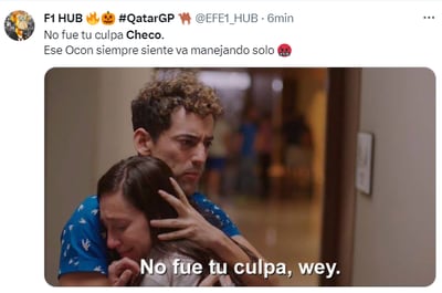 Checo Pérez quedó fuera tras chocar en la carrera sprint del GP de Qatar y  los memes no perdonan