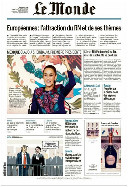 La portada del diario francés Le Monde. FOTO: CAPTURA