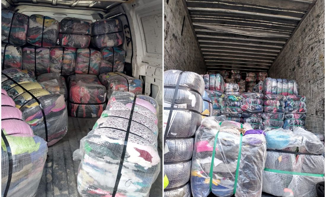 Aseguran en Tamaulipas tractocamión con pacas de ropa de EU; detienen a 11  personas