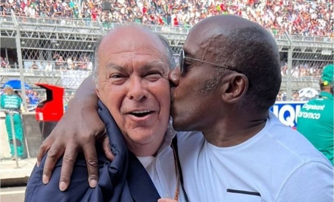 Checo Pérez: Papá del tapatío recibe beso del papá de Lewis Hamilton ¡La  foto del GP de México!