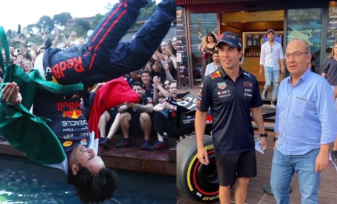 F1: De la vez que Checo Pérez y Felipe Calderón festejaron en una alberca después del Gran Premio de Mónaco