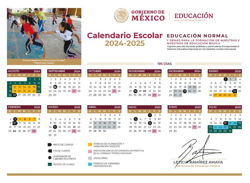 Calendario Escolar 2024-2025. Foto: SEP