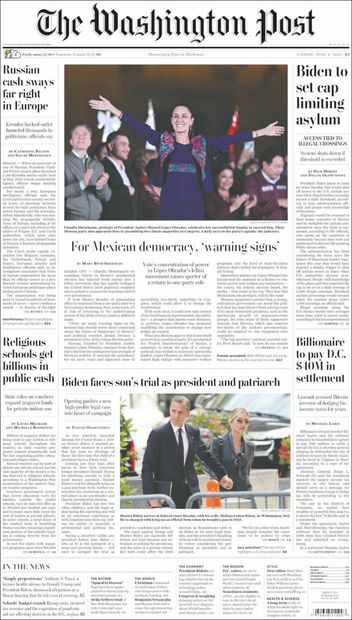 La portada del diario The Washington Post. FOTO: CAPTURA