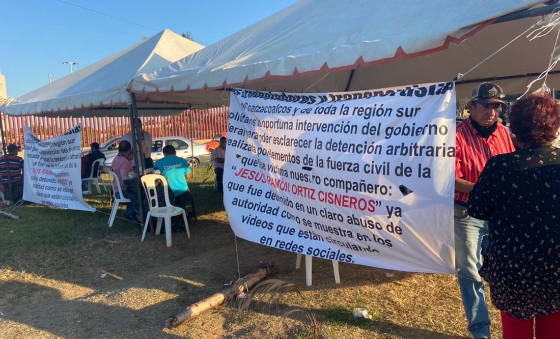 Con protesta, exigen la liberación de líder de la CATEM en Veracruz