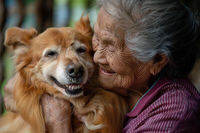 Analizamos las posibles causas del jadeo en perros ancianos. Fuente: Freepik.