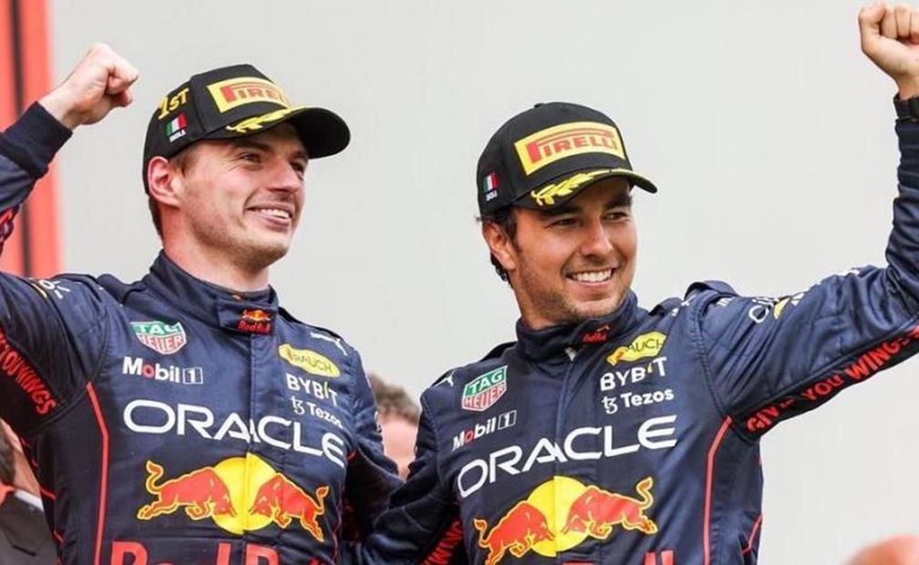Max Verstappen y Sergio 'Checo 'Pérez en el podio / FOTO: EFE