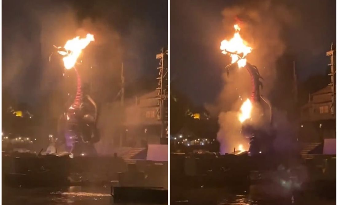 ¡Dragón en llamas! Se incendia atracción en Disney de California, VIDEO