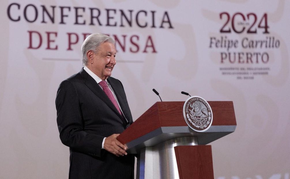 López Obrador en su mañanera del 27 de mayo en Palacio Nacional. Foto: Presidencia