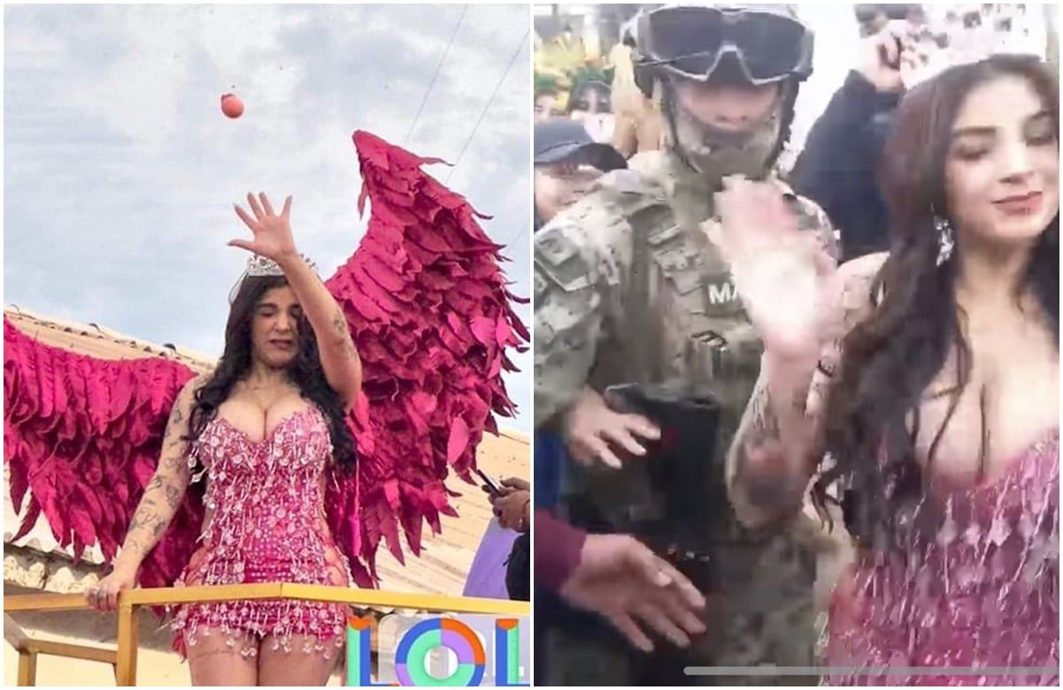 Reciben a “huevazos” a Karely Ruiz en Carnaval de Guaymas; Fuerzas Armadas  la defienden