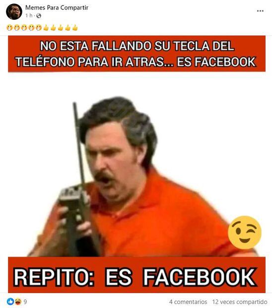 Falla en app de Facebook. Foto: Facebook