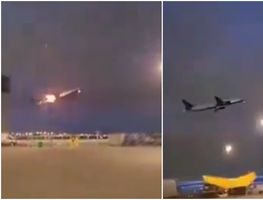 VIDEO: Avión aterriza de emergencia tras llamas en motor durante vuelo en Canadá