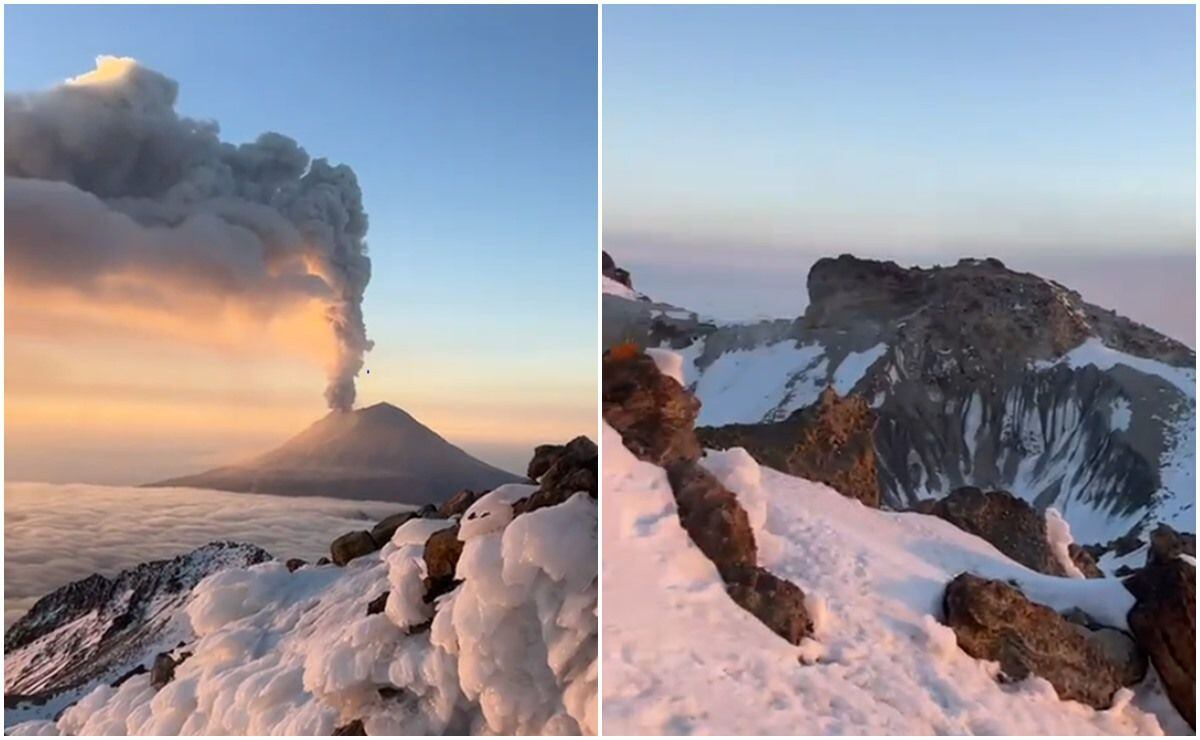 Tiktoker captura la cima del volcán Popocatépetl desde el Iztaccíhuatl;  video se viraliza