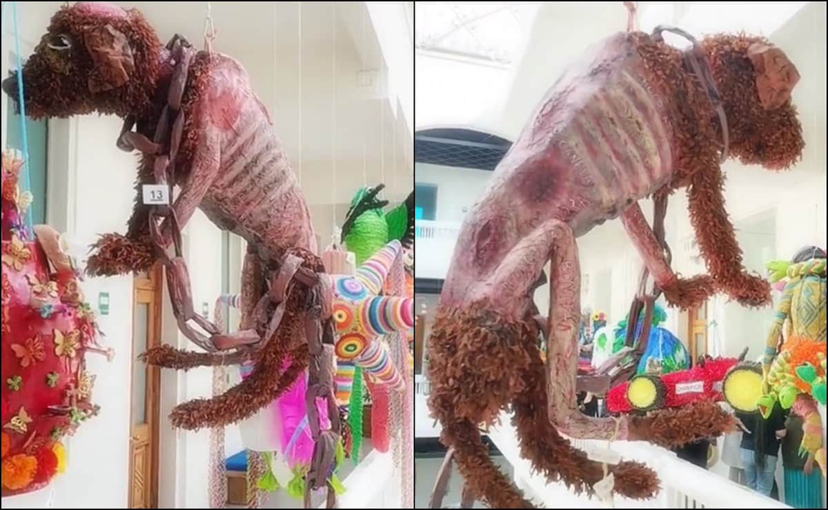 Piñata dinosaurio en Ciudad de Mexico