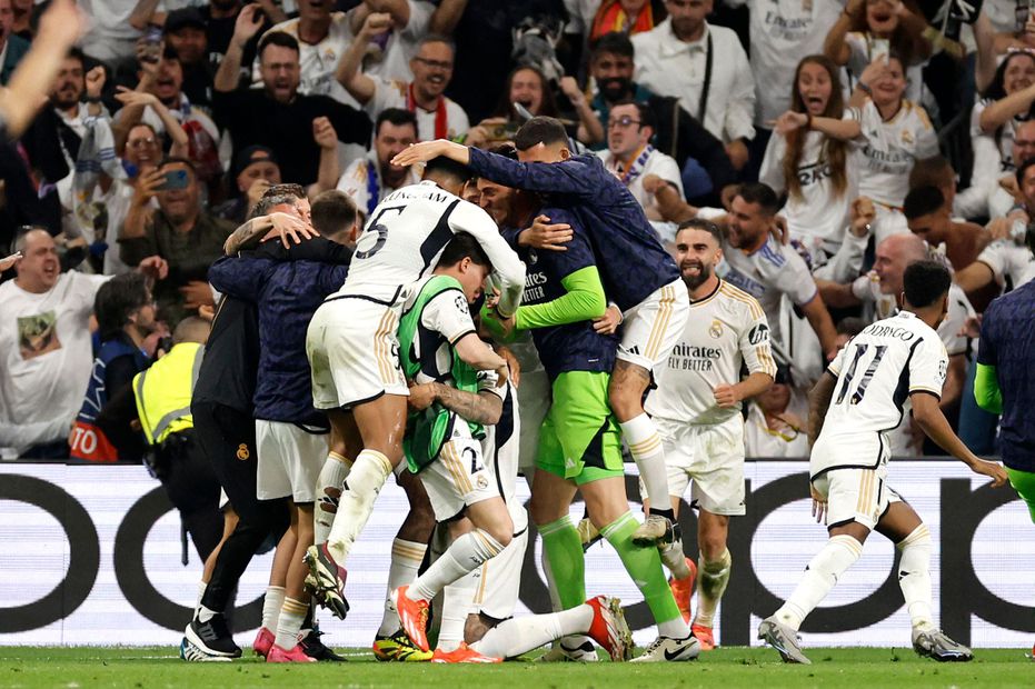 Real Madrid en festejo, durante la semifinal de la Champions League - Foto: AFP