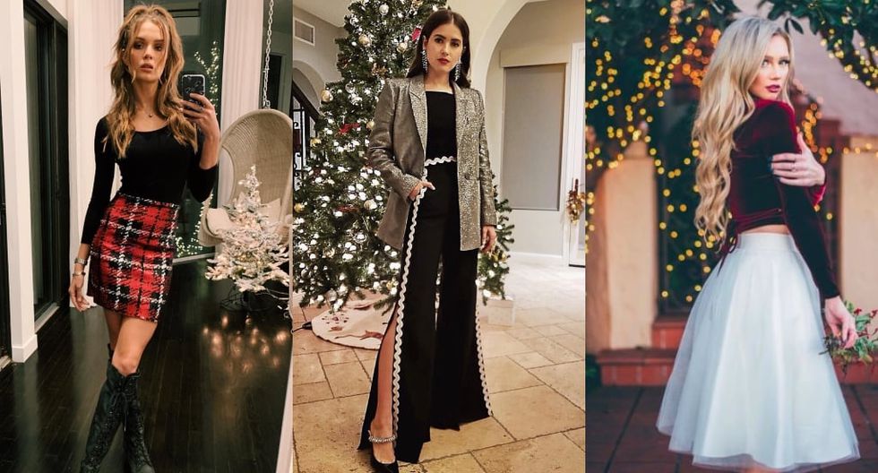 Hemos encontrado el look de Navidad más original de Instagram: el combo falda  dorada y jersey