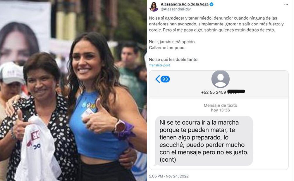 Alessandra Rojo de la Vega atentada de nuevo.
<p>Foto: Captura de pantalla