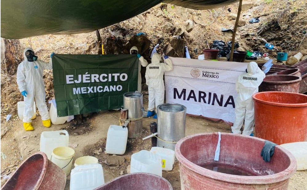 Laboratorio clandestino para la elaboración de drogas sintéticas en Sinaloa. Foto: especial