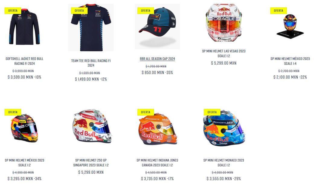 Descuentos en la tienda oficial de Checo Pérez