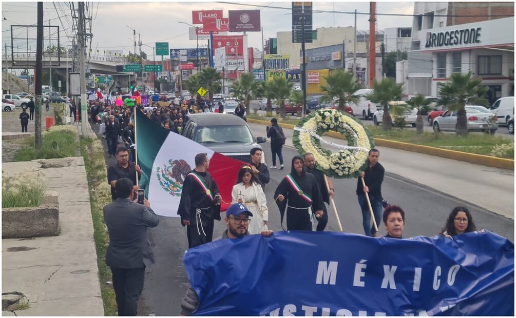 Marcha fúnebre del poder judicial en Hidalgo. Foto: Especial