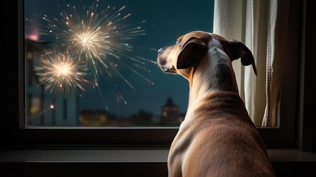 Ayudar a tu perro a superar el miedo a los fuegos artificiales puede requerir tiempo. Fuente: Freepik.