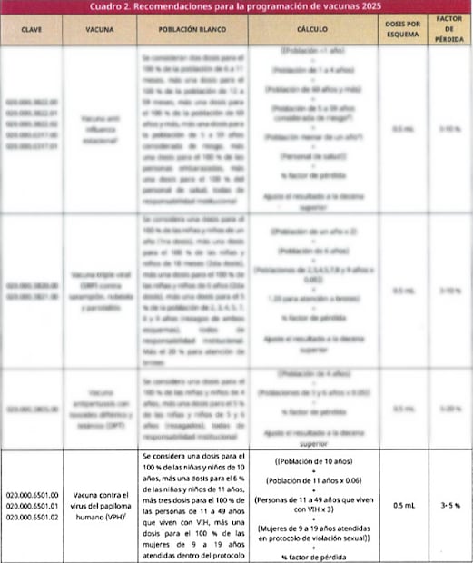 Lineamientos Generales del Programa de Vacunación Universal (PVU) 2025. Foto: Tomada de la página del Gobierno de México.
