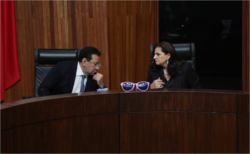 Mónica Soto y el magistrado Felipe Fuentes Barrera en el Tribunal Electoral. Foto: Carlos Mejía/EL UNIVERSAL