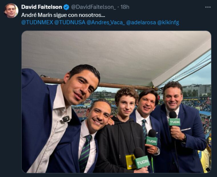 David Faitelson compartió la foto de la transmisión del Clásico Capitalino con André Marín Jr