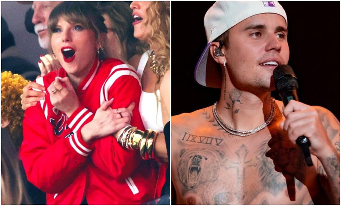 Justin Bieber y Taylor Swift. Foto: Redes