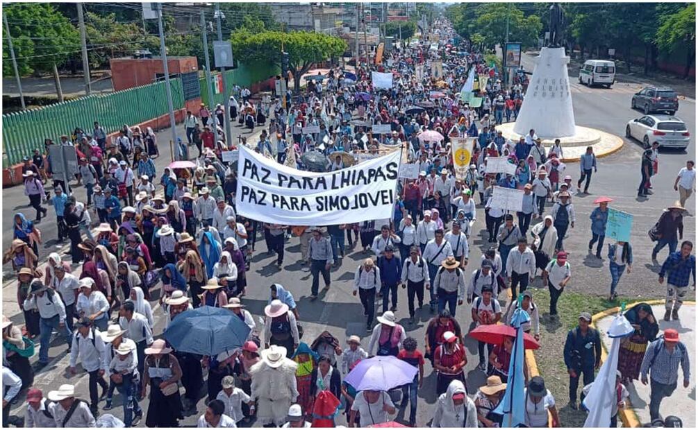 Obispos de Chiapas encabezan marcha-peregrinación por la paz en el estado. Foto: Especial