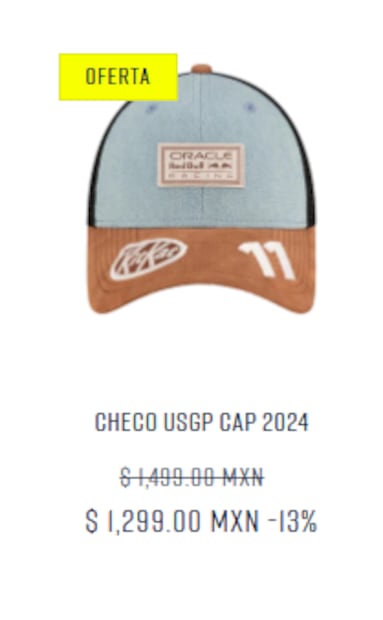 Descuentos en la tienda oficial de Checo Pérez