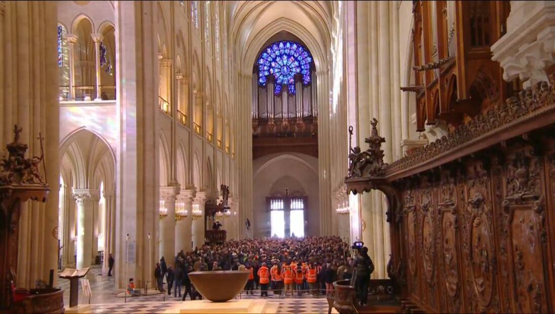 La completa renovación del templo ha costado unos 770 millones de dólares. Foto: Captura de pantalla Twitter @Elysee