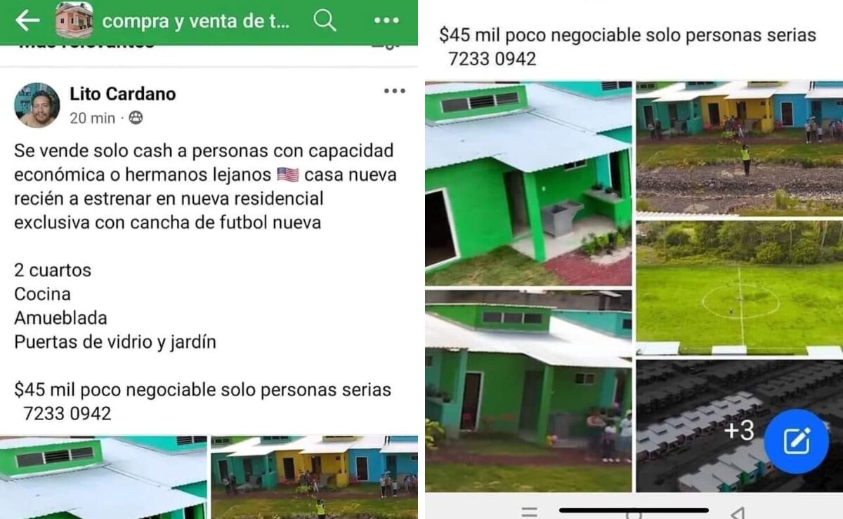 Una casa que fue regalada como acto de caridad por MrBeast aparece en un grupo de venta de viviendas en Colombia.
<p>Foto: Captura de pantalla