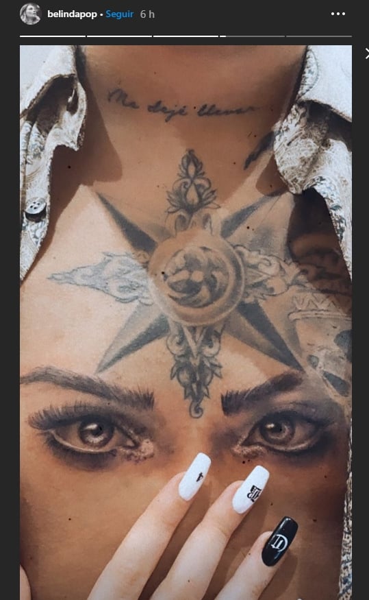 Este fue uno de los tatuajes que Nodal se hizo por Belinda. Foto: Instagram