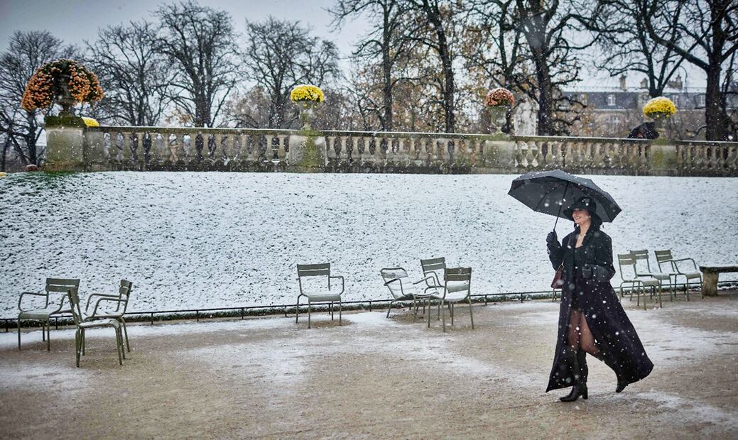 Nieva en París. Foto: AFP