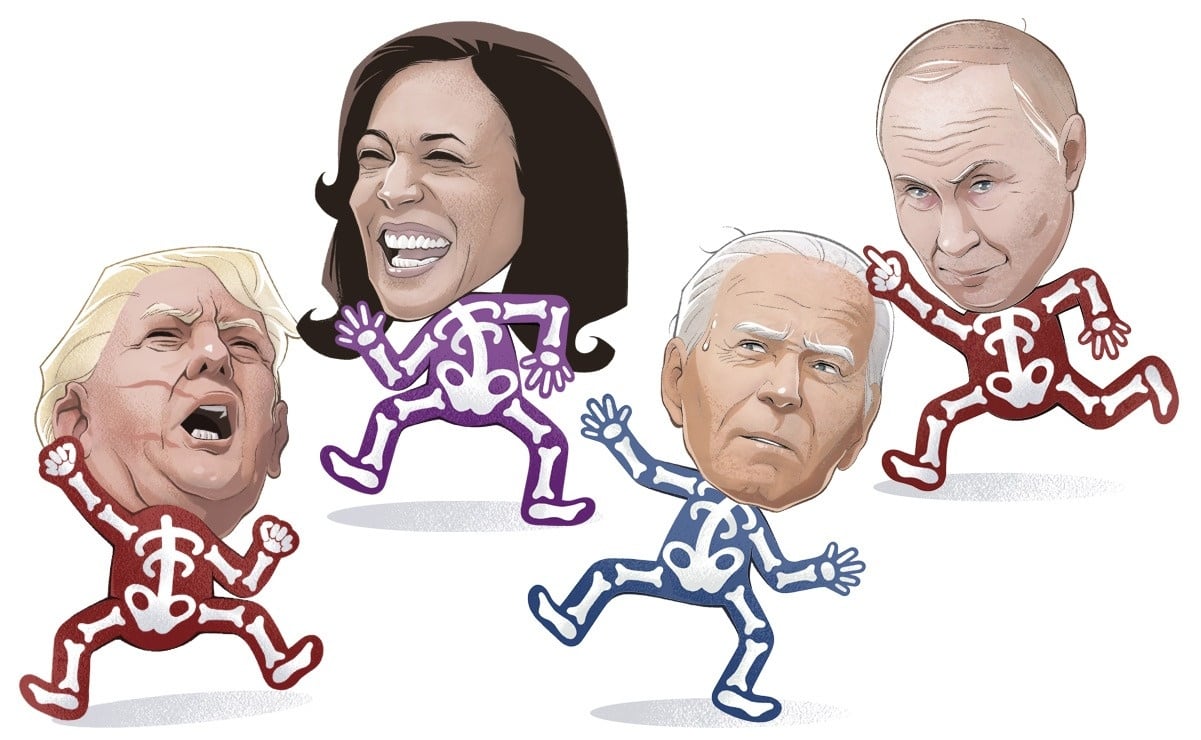 Calaveritas a Kamala Harris, Donald Trump, Joe Biden y Vladimir Putin