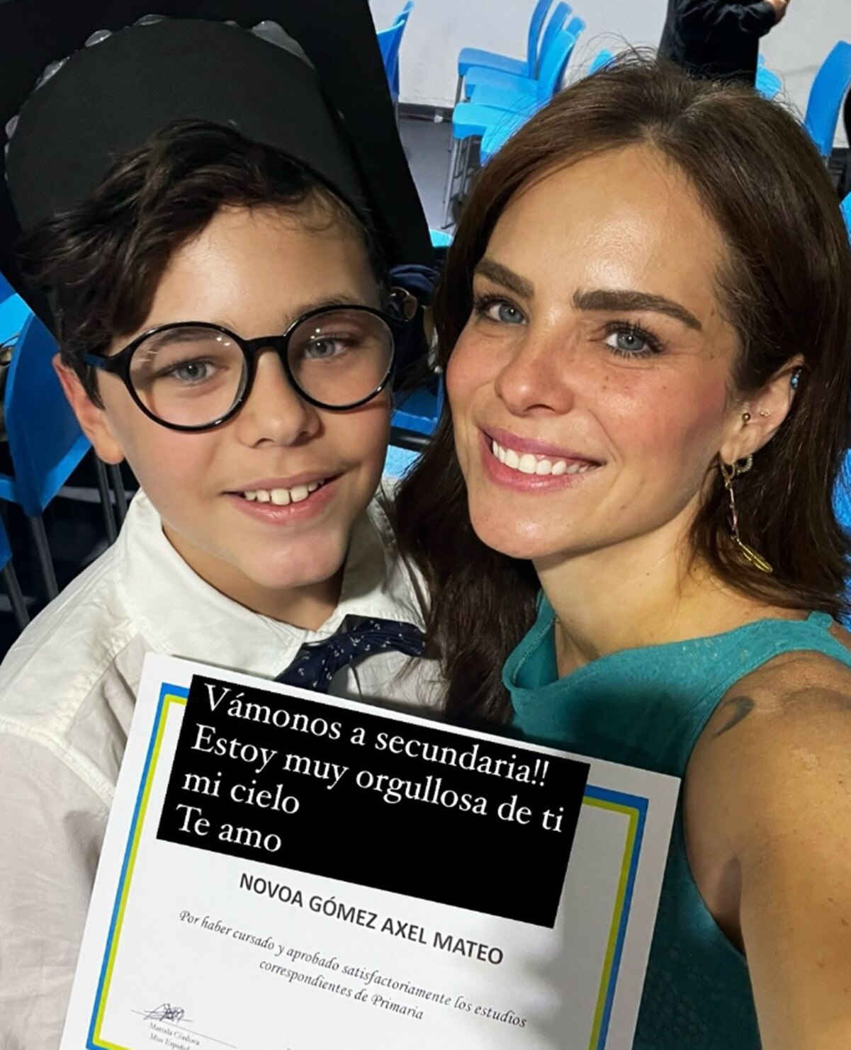 María José Magán y su hijo Alex, el día de su graduación de la escuela primaria.
<p>Foto: Instagram