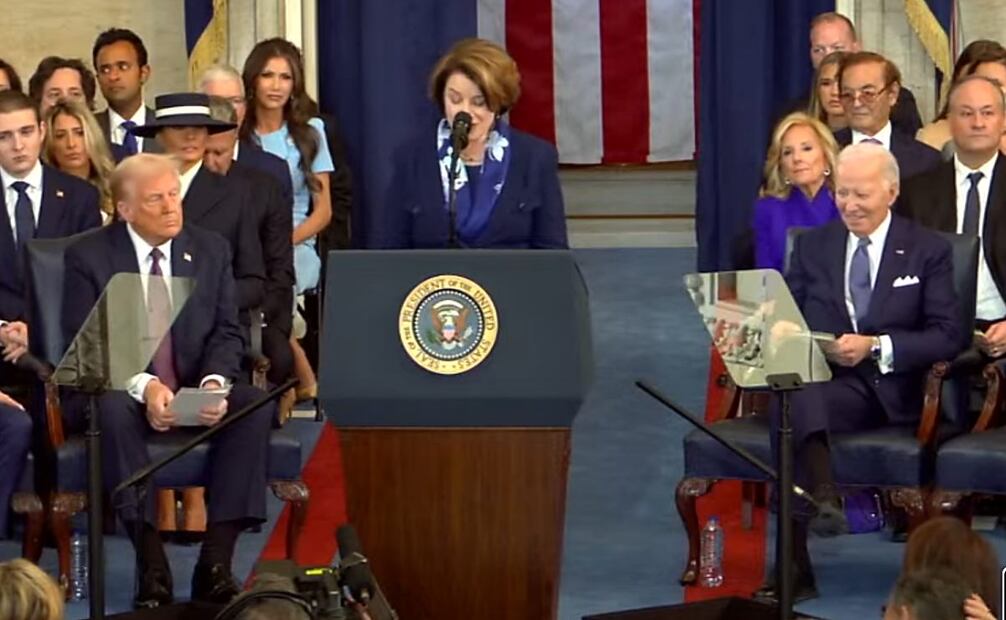 Amy Klobuchar, presidenta del Comité del Congreso para Ceremonias Inaugurales, da discurso de inicio. Foto: Captura de pantalla