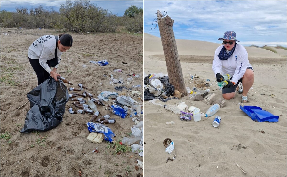Recolectan más de media tonelada de basura en la Isla de Altamura en Sinaloa. Foto: Especial