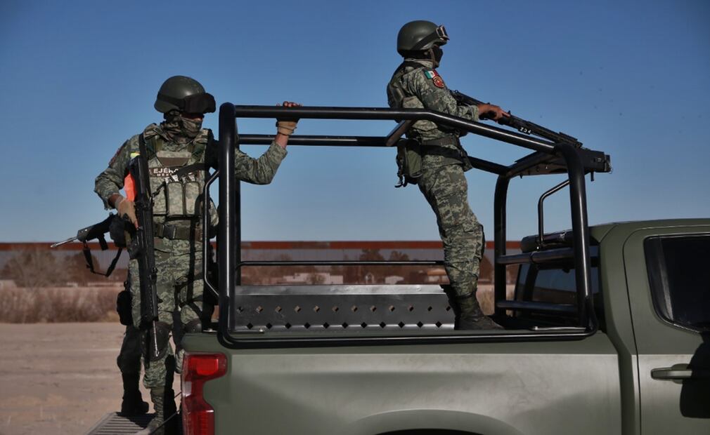 Elementos de la Guardia Nacional realizaron operativos en Ciudad Juárez sobre el borde del río Bravo hacia la zona conocida como el Valle de Juárez. Foto: Christian Torres/EL UNIVERSAL