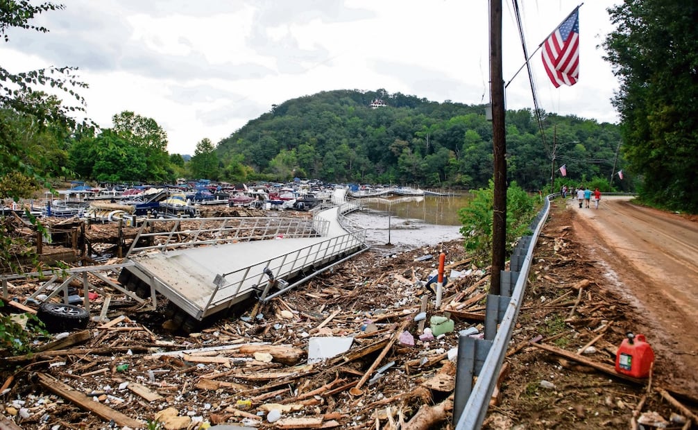 Chimney Rock, en Carolina del Norte, quedó devastado por Helene. Foto: AFP