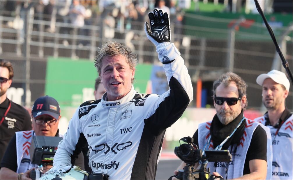 Brad Pitt en el GP de México. FOTO: EFE