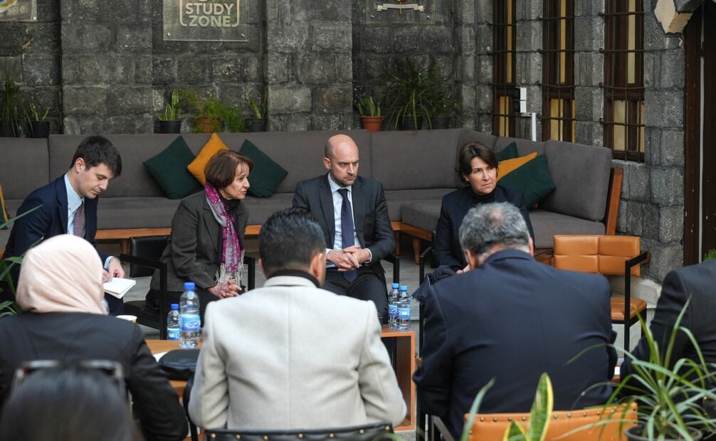 Los franceses y alemanes Los ministros de Asuntos Exteriores han llegado a Damasco para reunirse con los nuevos líderes del país. Foto: EFE