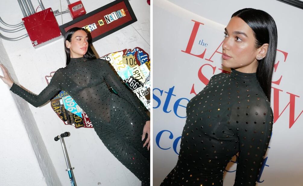 Dua Lipa eligió el modelo de Maison Alaïa para asistir a un programa de TV. Foto: Instagram @dualipa