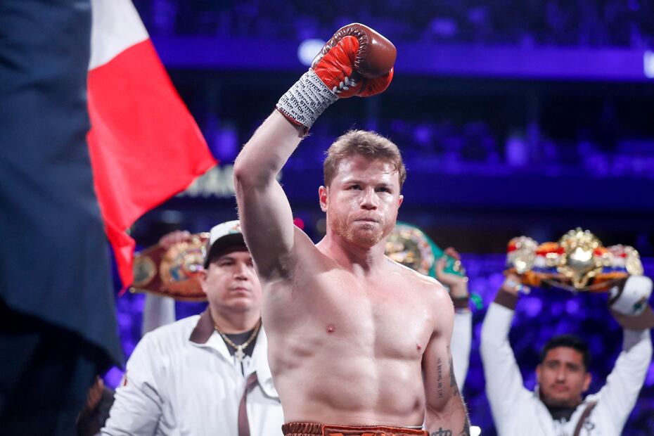 Canelo Álvarez, durante su combate contra Edgar Berlanga - Foto: AFP