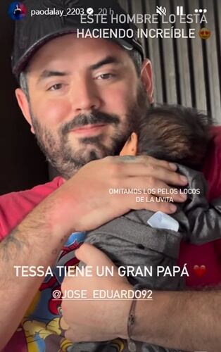 La novia del actor publicó el primer video padre e hija en sus redes sociales. Foto: Instagram.