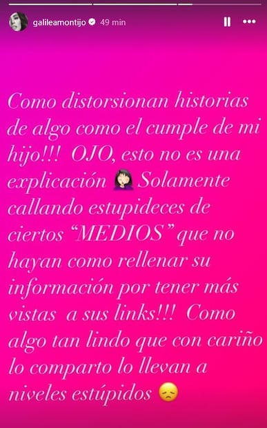 Galilea Montijo explota contra calumnias sobre el cumpleaños de su hijo Mateo.